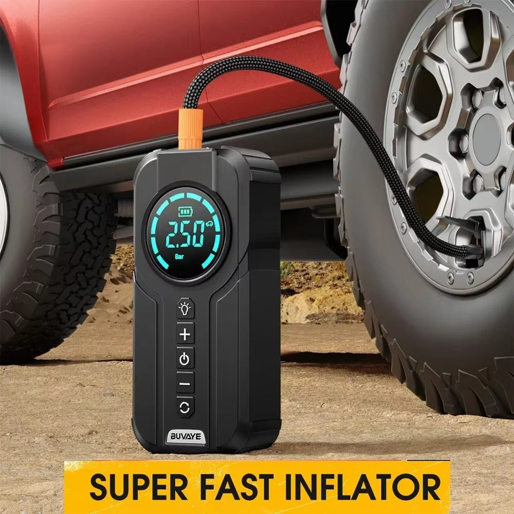 4-in-1 Car Jump Starter with Air Compressor, Power Bank & LED Flashlight