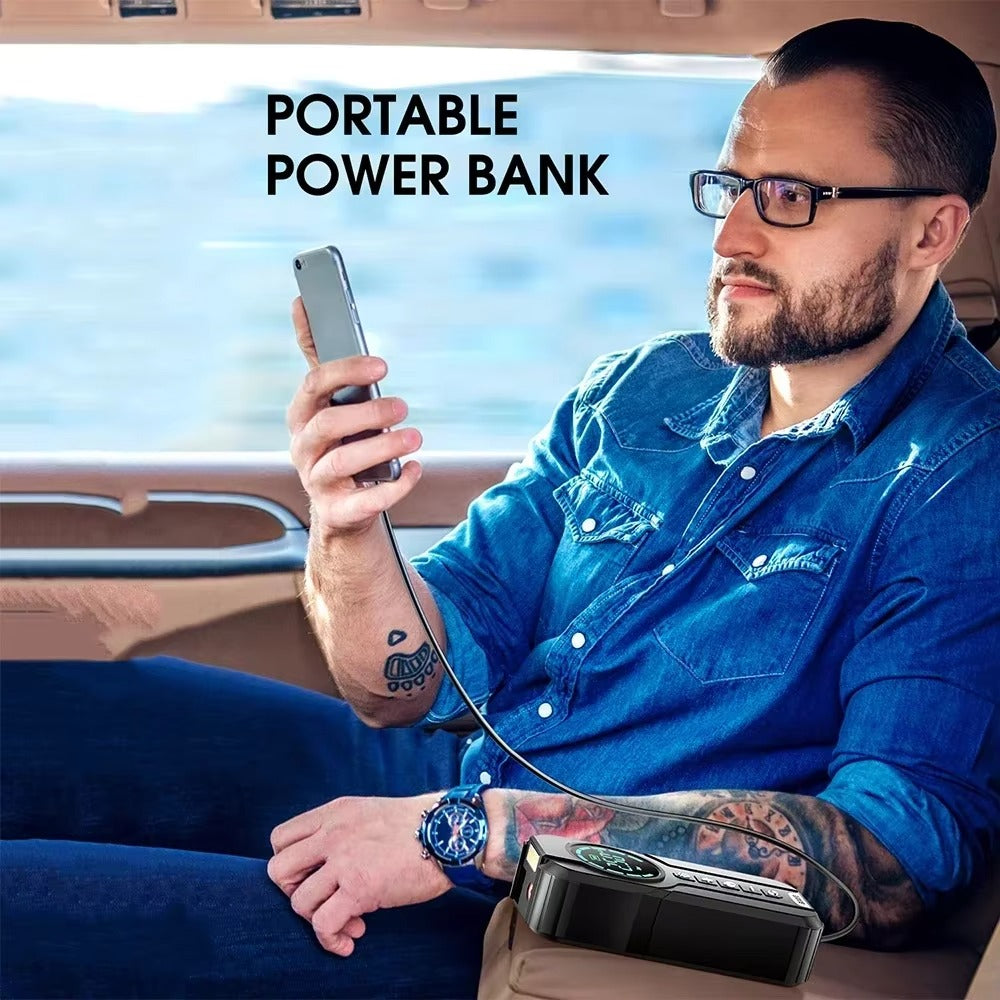 4-in-1 Car Jump Starter with Air Compressor, Power Bank & LED Flashlight
